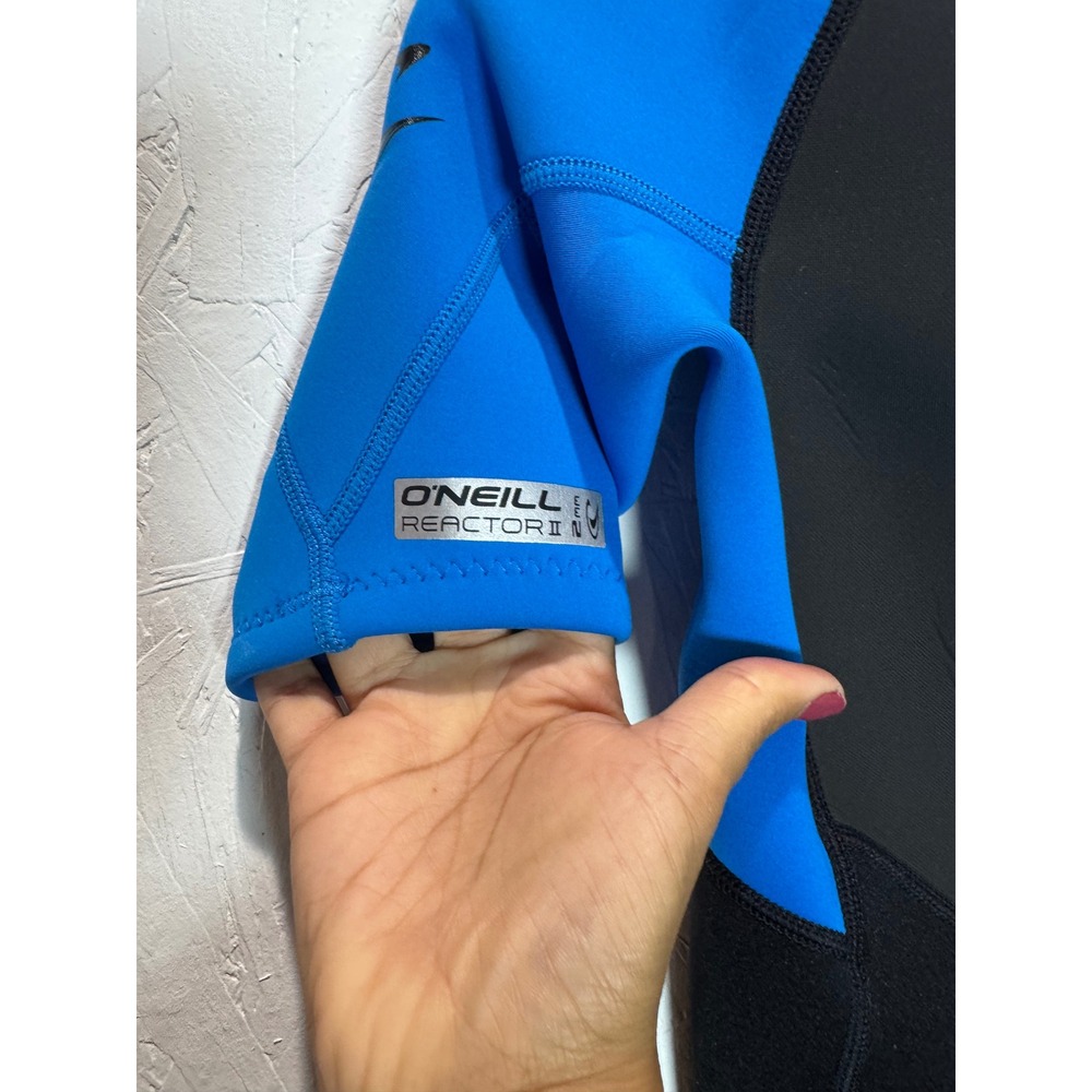 O'Neill Youth Reactor-2 2mm Back-Zip Short Sleeve Spring Wetsuit Black Ocean 12 - Picture 3 of 5